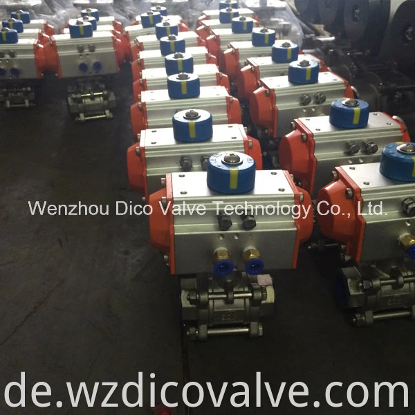 Wenzhou -Ventilhersteller Edelstahl Pneumatische/elektrische Aktuatorsteuerung 3pc schwimmendes Kugelventil